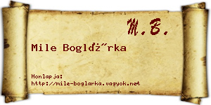 Mile Boglárka névjegykártya